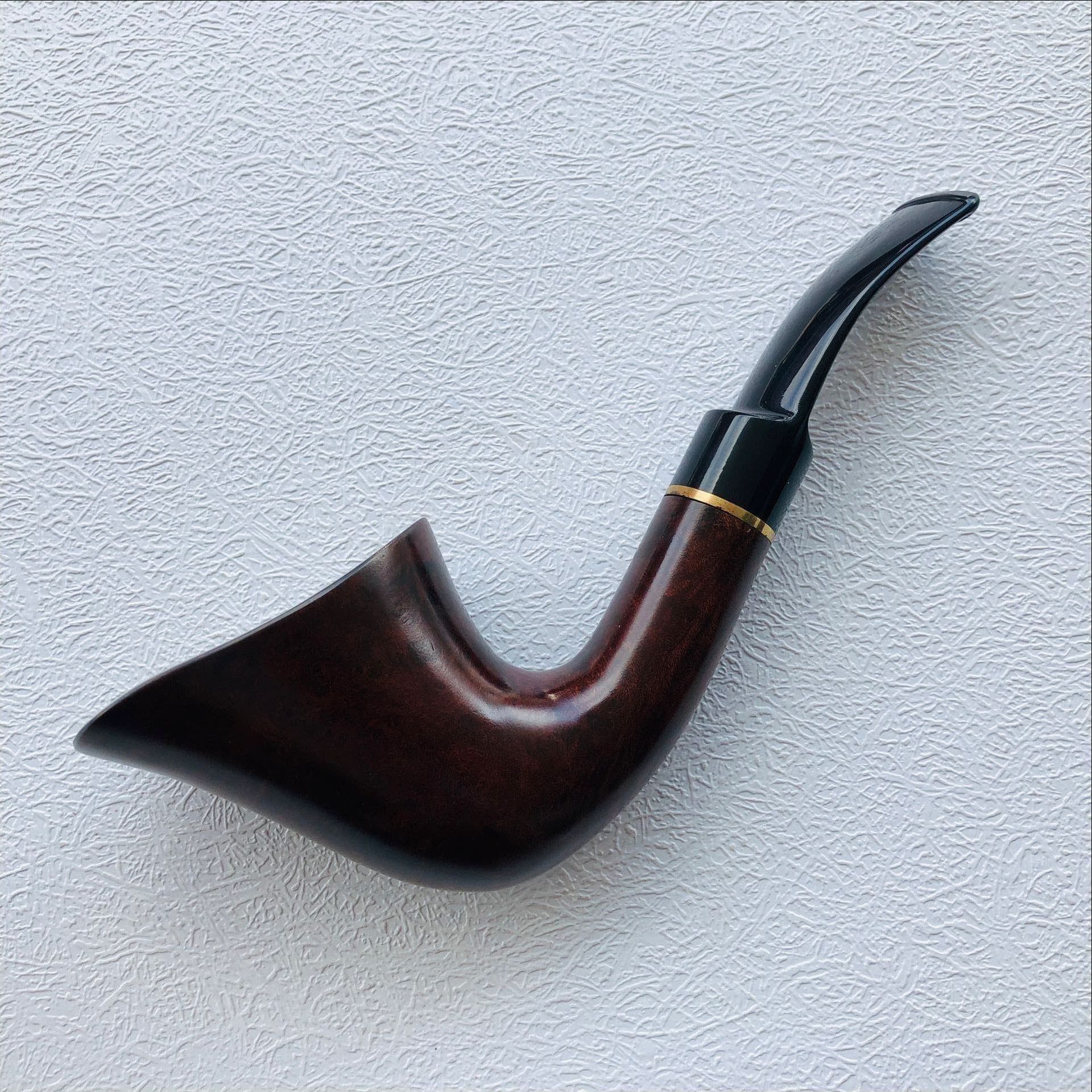 厂家批发 石楠木烟斗 9mm碳芯过滤手工斗 石楠根大号弯斗 造型斗