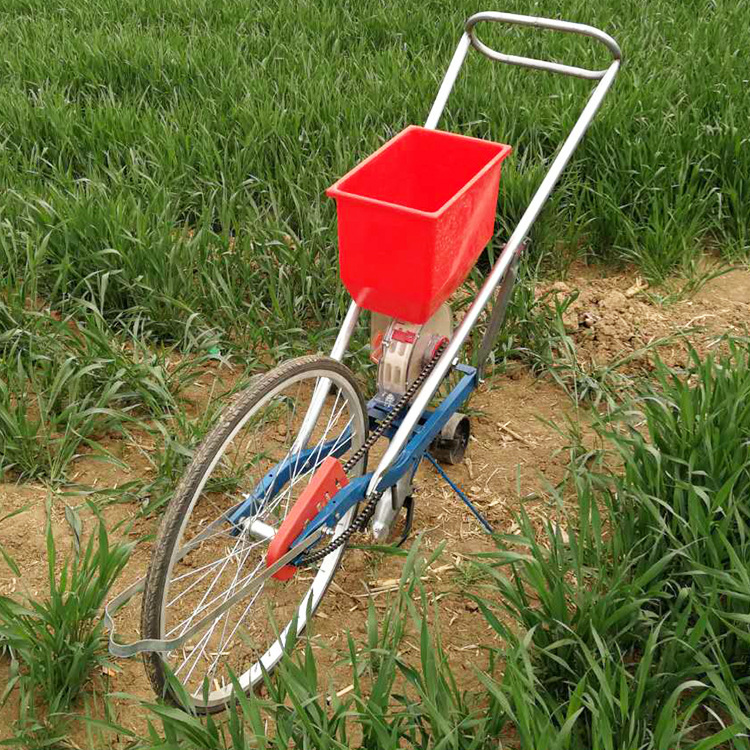 小型人力花生播种机手推单行花生精播机简单一人操作花生点播机