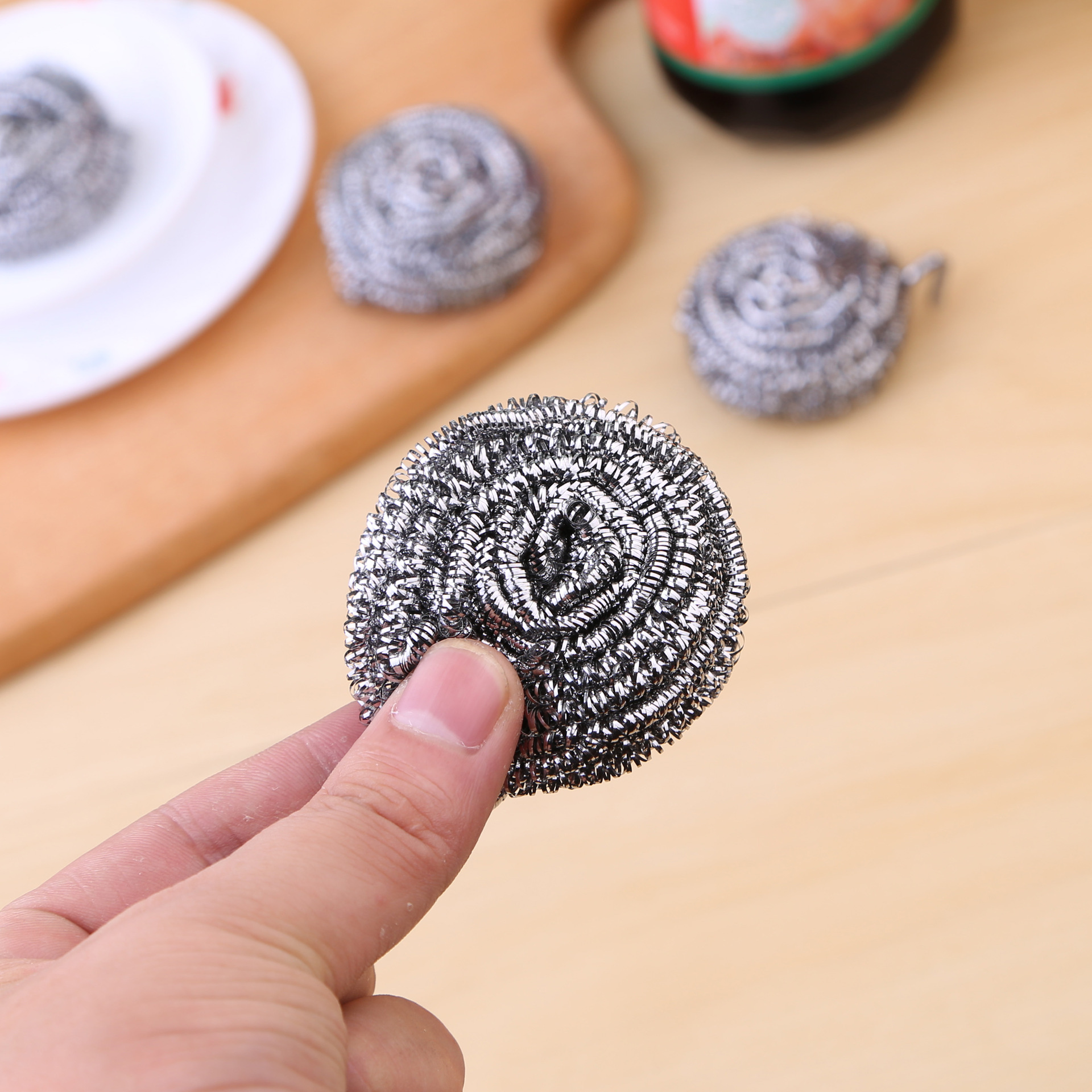 厨房家用钢丝球镀锌铁丝球清洁球刷锅洗碗去污去油不掉渣日用百货