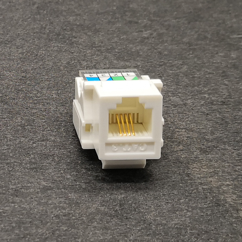 实力厂家rj11免打cat3语音模块镀金4芯三类信息电话模块可oem贴牌