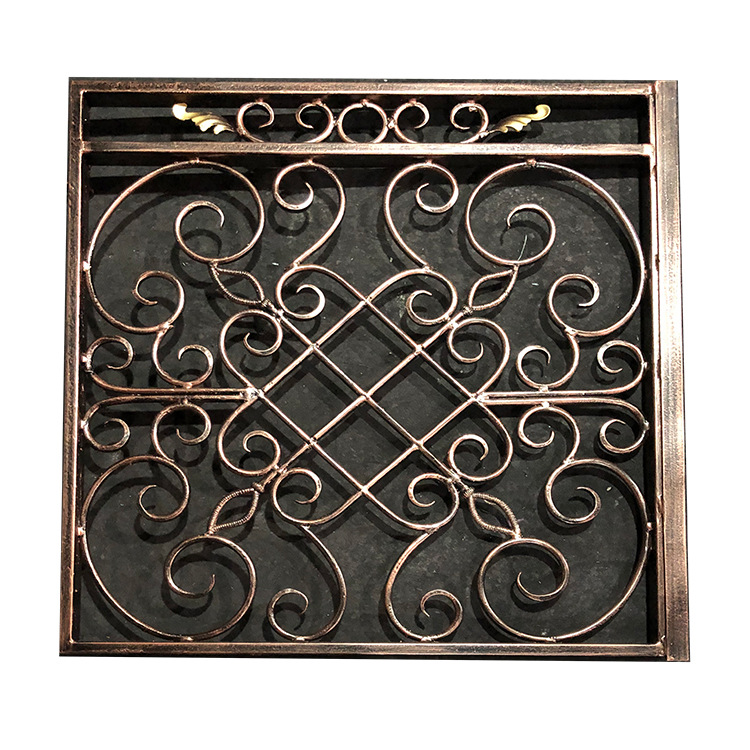 出口铁艺护栏花园庭院护栏厚扁铁手工弯花防护栏厂家定制外贸