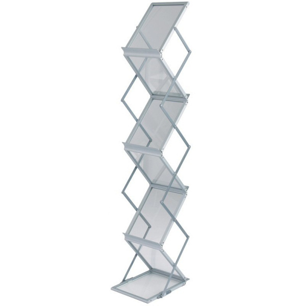 迪玛展示-出口a4铝合金折叠便携式ft资料架 单页目录架杂志架