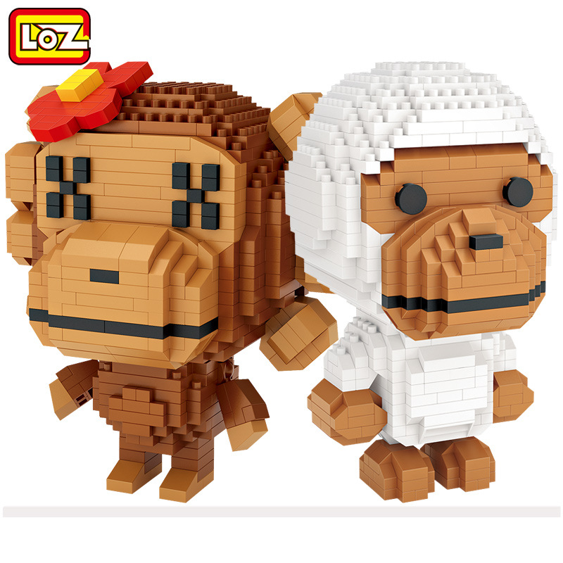 loz小颗粒钻石积木拼装创意组装儿童益智玩具9232 9233 猴子
