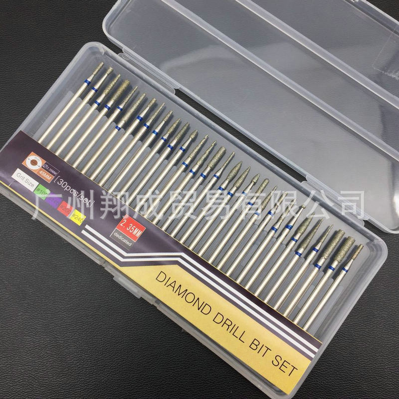 Exclusive for Cross-Border Foreign Trade Manicure Diamond Grinding Head Set Tungsten Steel Alloy Grinding Head Polishing Tool 30