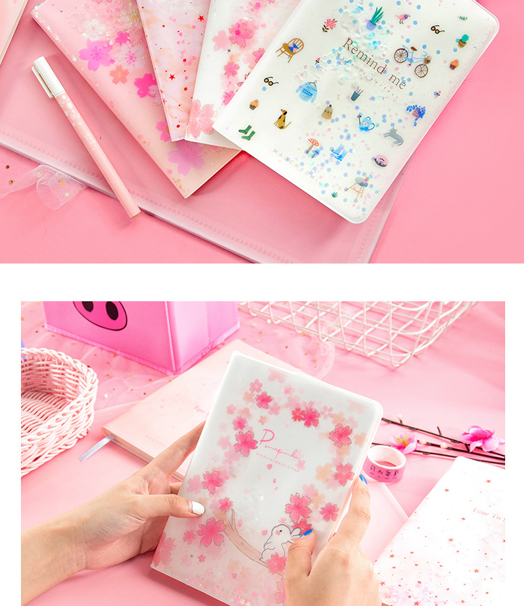 可爱入油流沙笔本少女心手账本流沙本子简约学生日记本文具批发