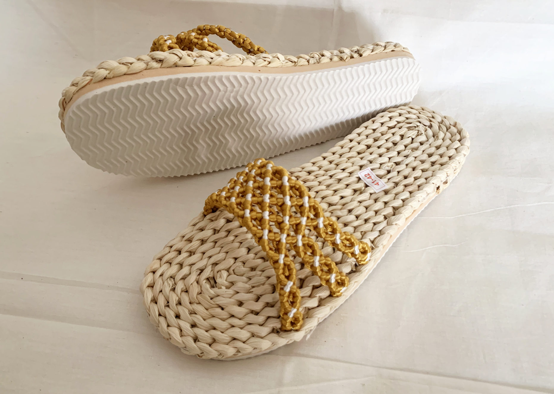 日次复古编织男士一字凉拖拖鞋玉米皮草鞋休闲鞋按摩透气居家鞋