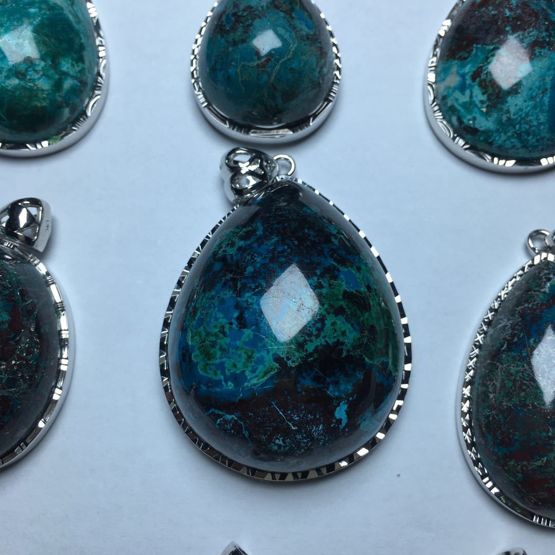 天然凤凰石项链项坠凤凰松吊坠情侣款凤凰松镶嵌吊坠挂件景色纹路