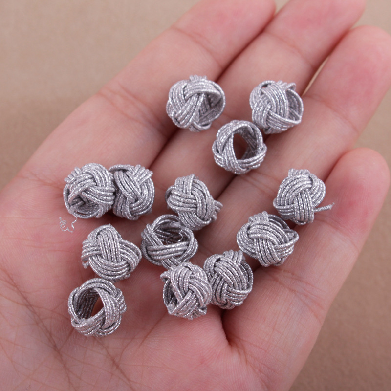 纯手工银线菠萝帽银色银黑色大菠萝结diy饰品流苏挂绳配件批发