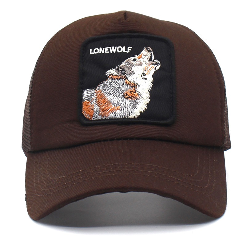 刺绣棒球帽_男士 孤狼lonewolf刺绣棒球帽 女士透气网