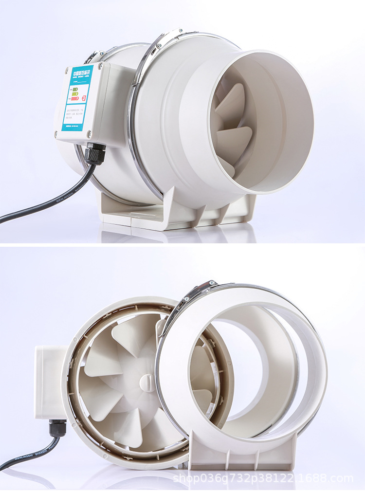 圆形管道风机 卧室家用厨房强力抽油烟通风机 斜流管道通风机