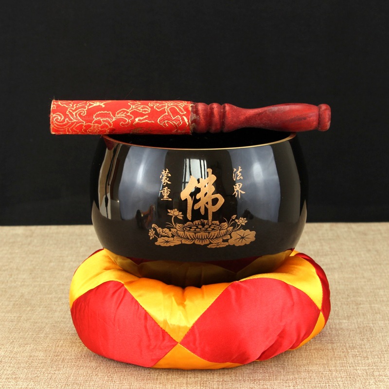 佛教用品4-12寸莲花磬引磬铜庆引庆木鱼法器佛堂供具摆件大小号