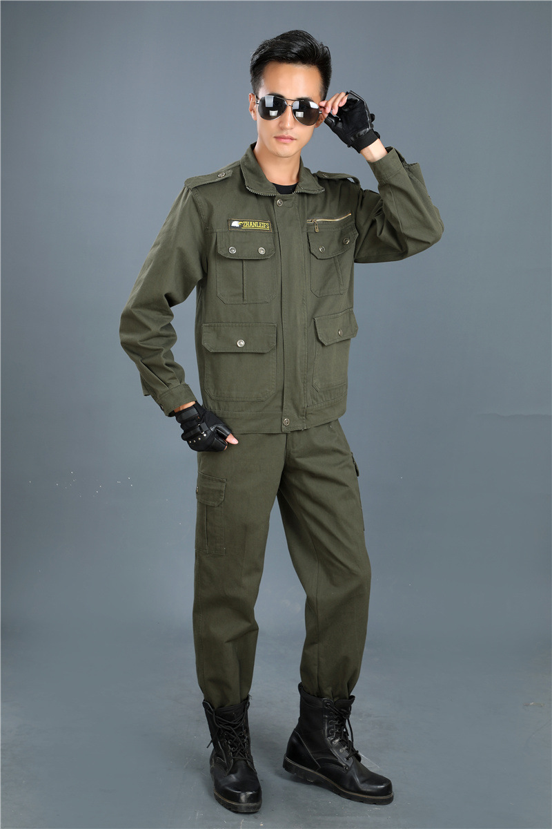 春秋男士加厚军绿作训服耐磨多兜工服水电劳保搬运工服工地上班服
