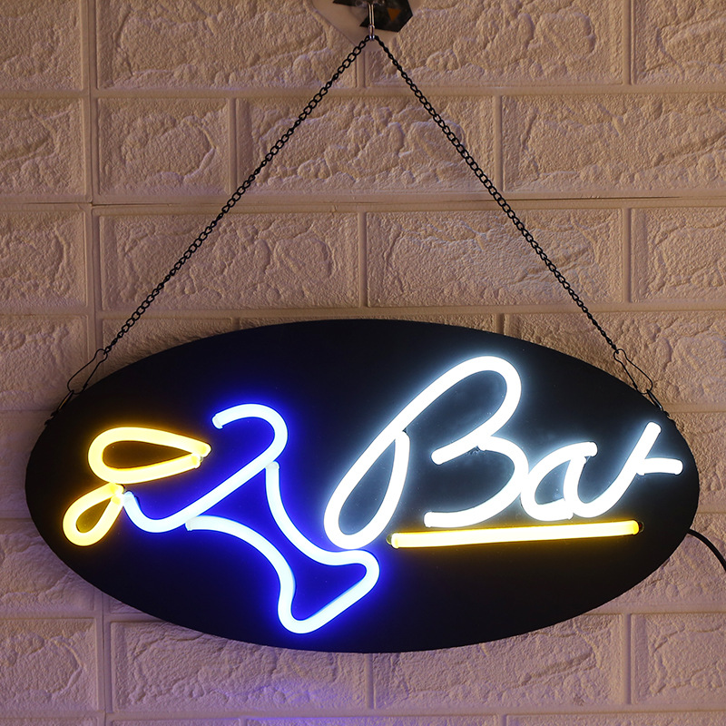 跨境led霓虹灯字招牌柔性pizza灯带酒吧艺术摆摊发光字批发