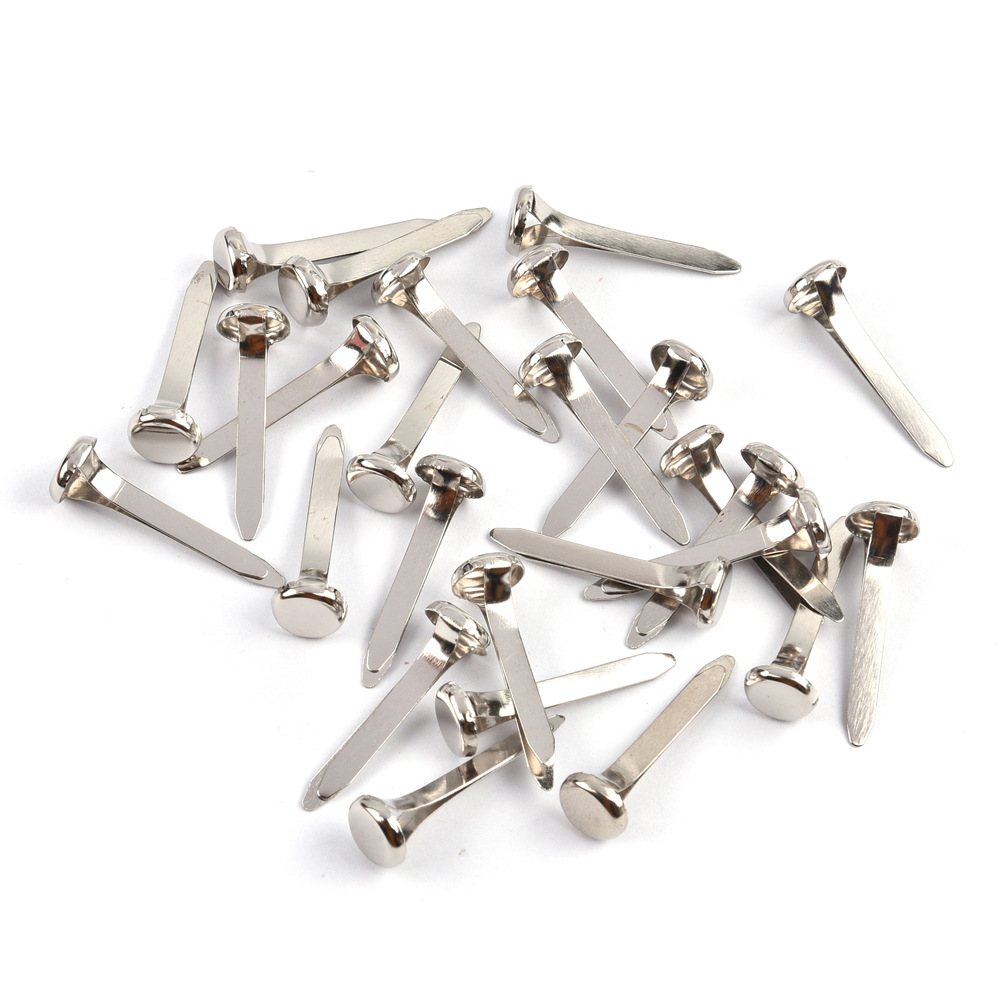 厂家供应金属双脚钉8*9mm金色银色彩色 两脚钉可批发零售