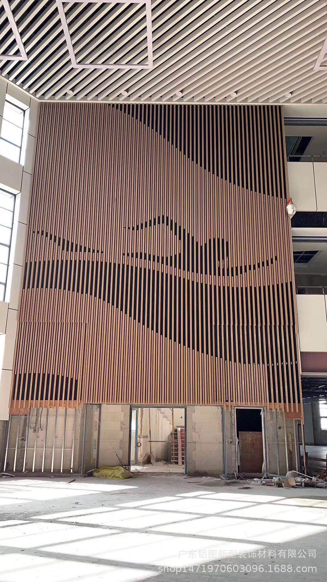 酒店门头造型铝方通 厂家直销 商场墙面弧形铝方通 山水画铝方管