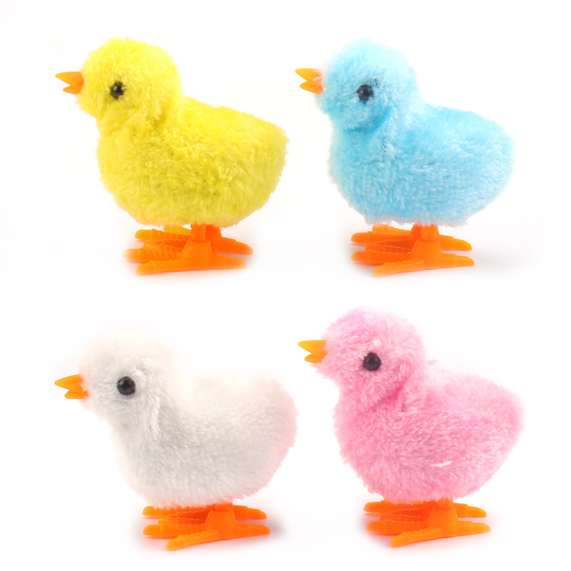 Tiktok Same Style Clockwork Chicken Simulation Cute Jumping Chicken Chain Running Plush Toy Boys and Girls Baby Children