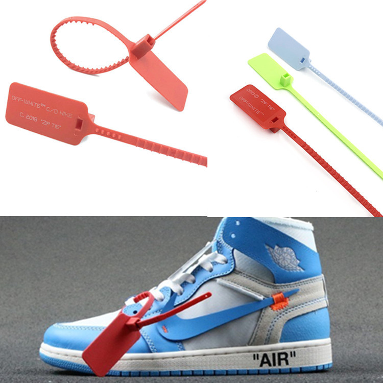 塑料封条匡威ow联名球鞋防盗扣 aj1 af1吊牌装饰防调包扣offwhite