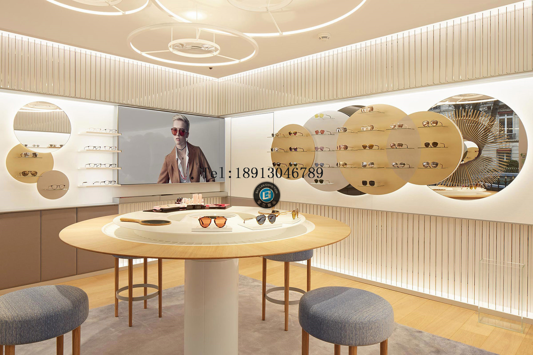 精品眼镜店柜台展示柜定制 店铺设计眼镜柜台展柜 眼镜柜台展示架