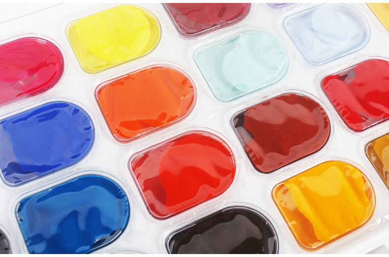 青竹脱胶水粉24色30ml脱胶水粉颜料设计美术颜料学生写生美术用品