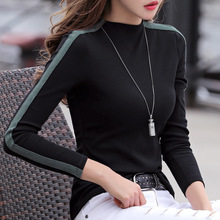 2019秋季新款韩版女士长袖T恤针织打底衫上衣天猫货源代发