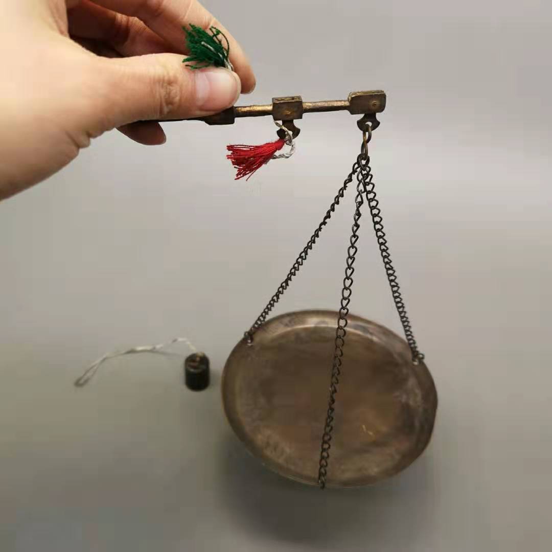 古玩古董工艺品仿古复古医用中草药小铜平杆秤戥子称收藏工艺品