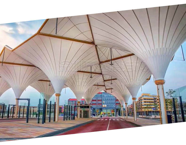 定制综合观赏型膜结构遮阳棚 厂家大型乐园广场膜结构景观棚工程