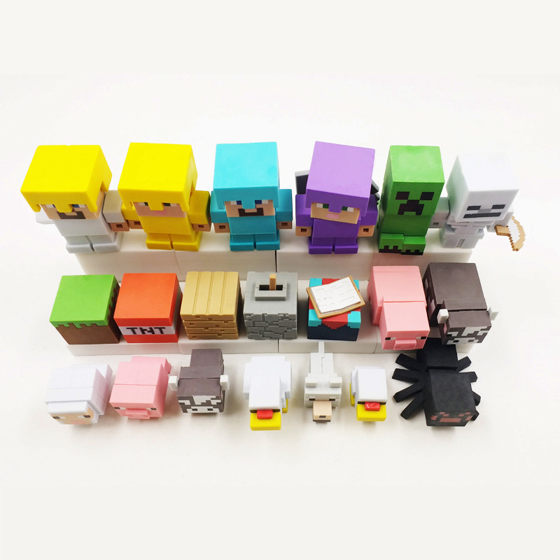 厂家定做儿童早教玩具积木我的世界橡皮擦学习文具用品3d橡皮定制