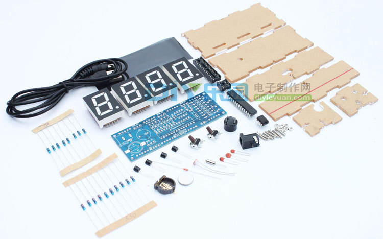 51单片机数字时钟套件 语音光控 1寸led数码管电子钟diy散件 外壳