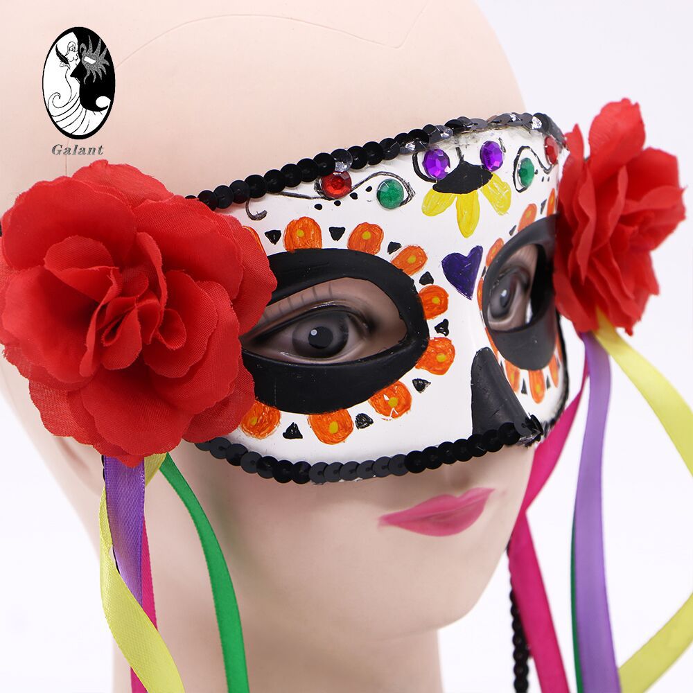 威尼斯加花彩绘面具化装舞会面具狂欢节舞会生日聚会红色加花面具