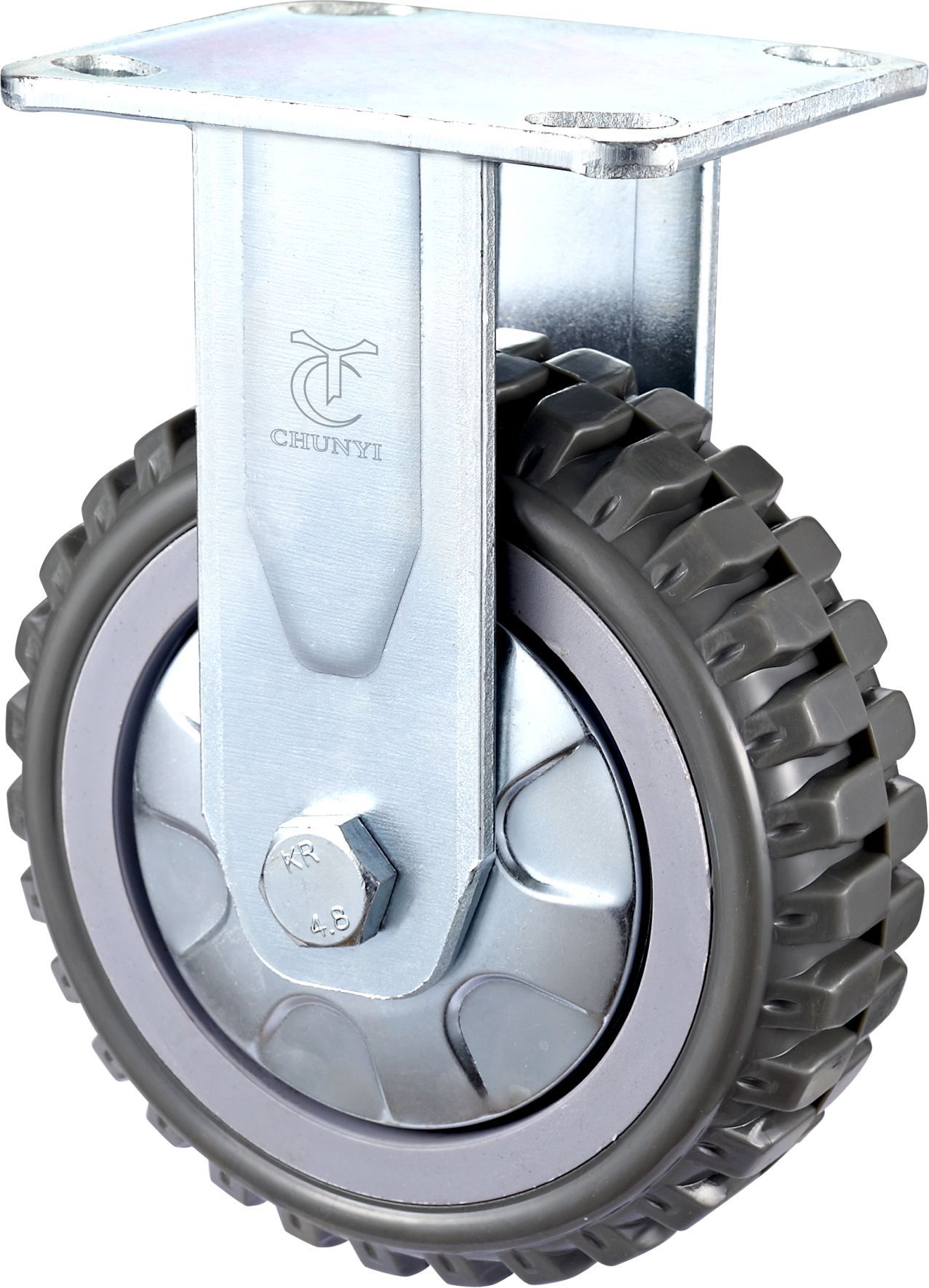 重型风火轮脚轮,材质pvc或者pu,双轴承,支架厚度5.5mm