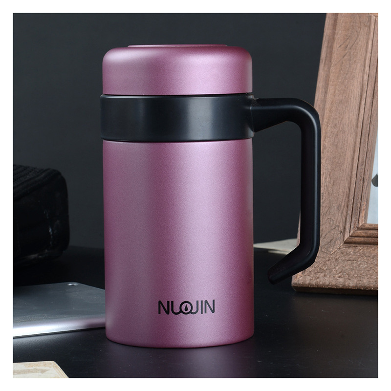 Factory Direct Supply Stainless Steel High-Grade Business Vacuum Cup with Handle Double-Layer Vacuum Office Cup Gift Customization Cup