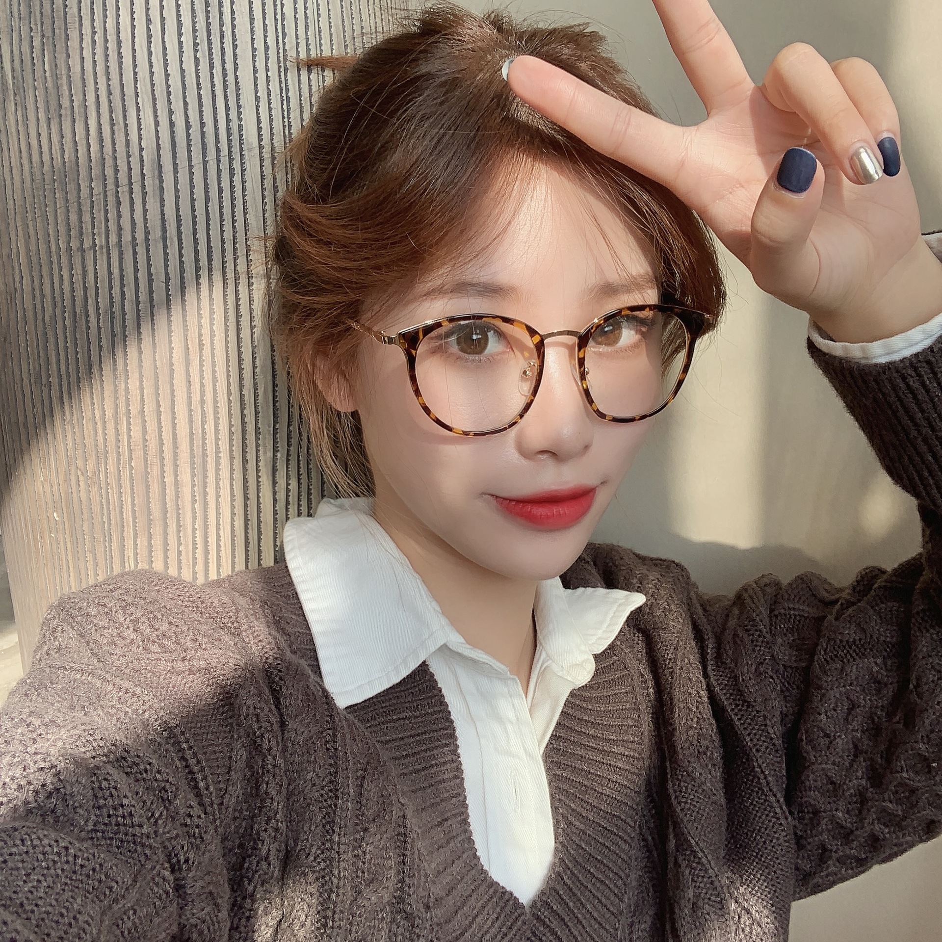 千艾新产品2021复古圆形眼镜框 创意款眼睛女金属近视平光眼镜架