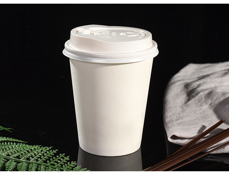 喜其厂家批发白色85口径350ml一次性奶茶杯印刷logo咖啡外带 纸杯