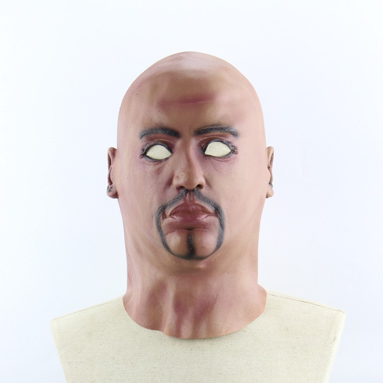 万圣节搞怪光头大哥头套亚马逊外贸恐怖鬼搞笑道具乳胶面具批发