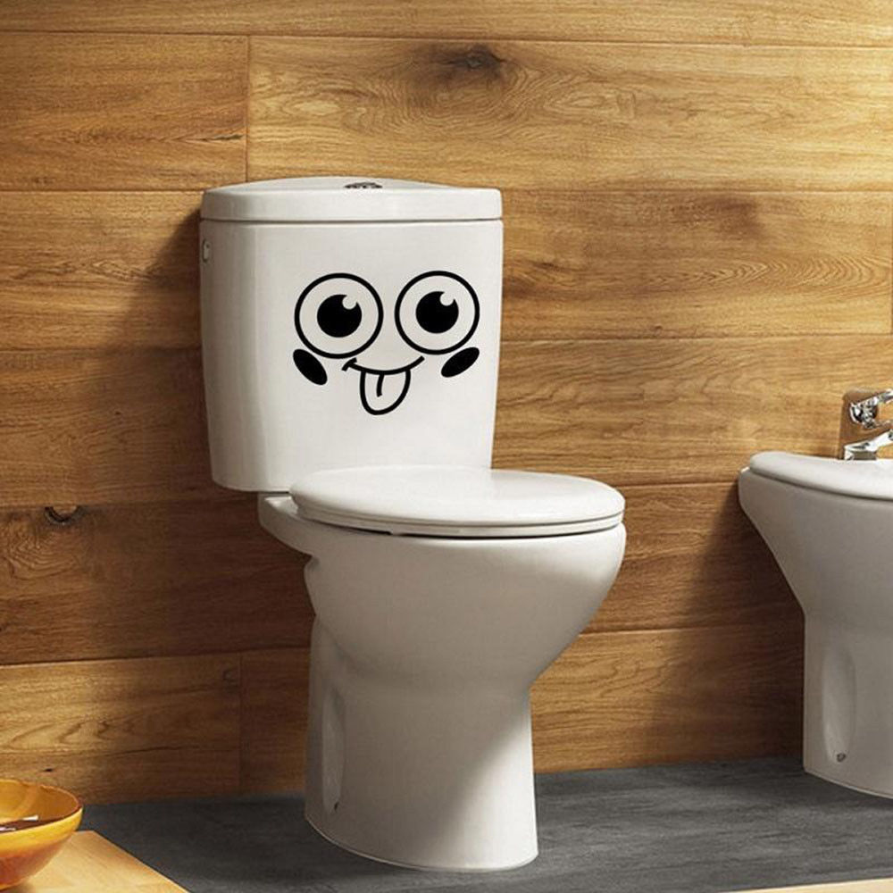 "卡通笑脸形象"家用马桶可撕防水装饰贴纸toilet decal