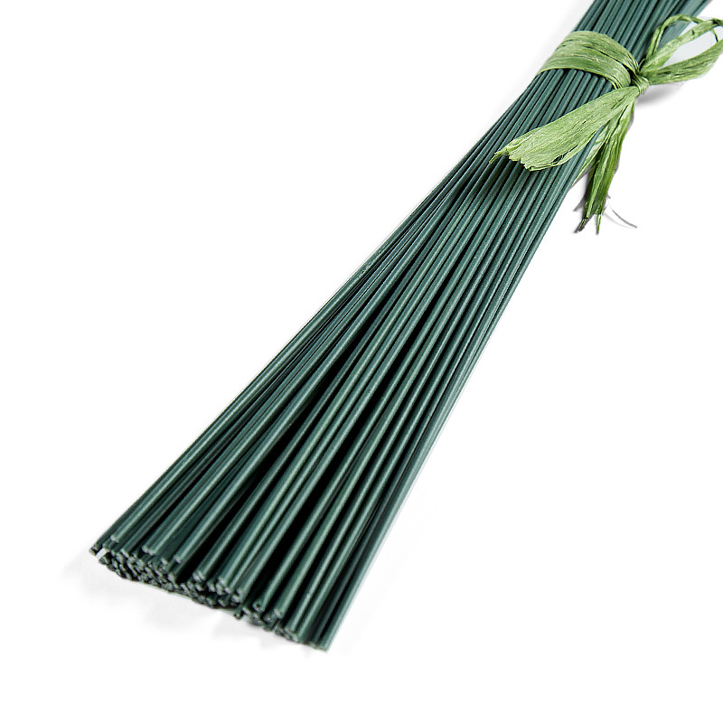 2号花艺绿铁丝花杆 玫瑰花花茎花枝绿塑包铁丝diy纸花手工材料