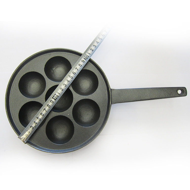 铸铁七孔章鱼小丸子模具加深不粘煎蛋煎饺锅烤丸子模具定制