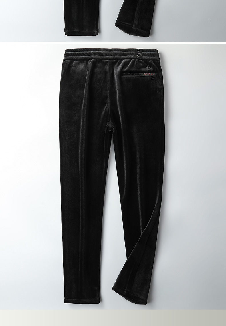 超柔金丝绒裤子男冬季加厚保暖运动裤松紧抽绳男长裤潮流男裤批发