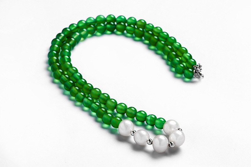 厂家批发天然玛瑙珍珠项链女款水晶淡水珍珠颈饰母亲节送妈妈礼物