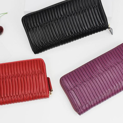 新品皱褶手拿包拉链包011405