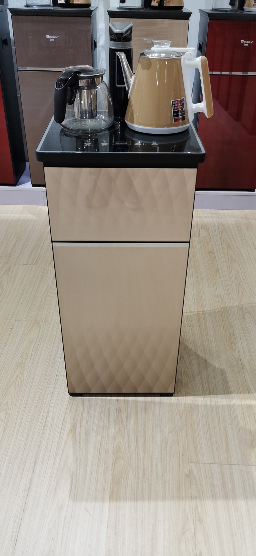 厂家直销菊花茶吧机全自动遥控双出水新款304水壶 下置水桶饮水机