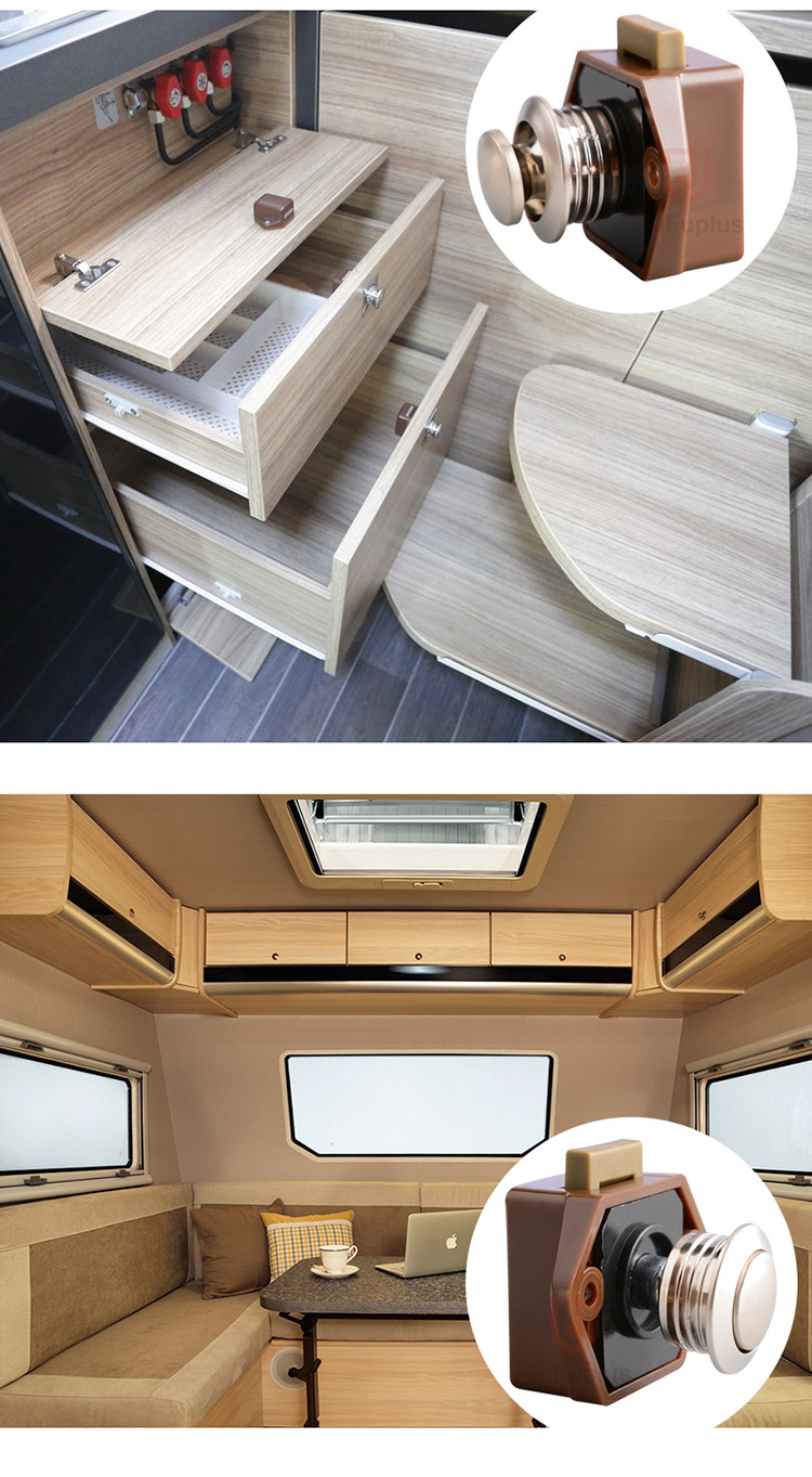 房车配件 房车吊柜抽屉锁 柜门房车锁 按钮锁 房车拉手 按压锁