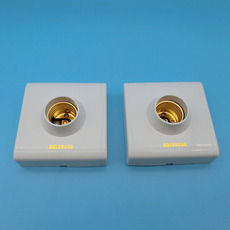 厂家直销 86方型e27明装螺口平灯座灯头 节能灯led塑料平灯头