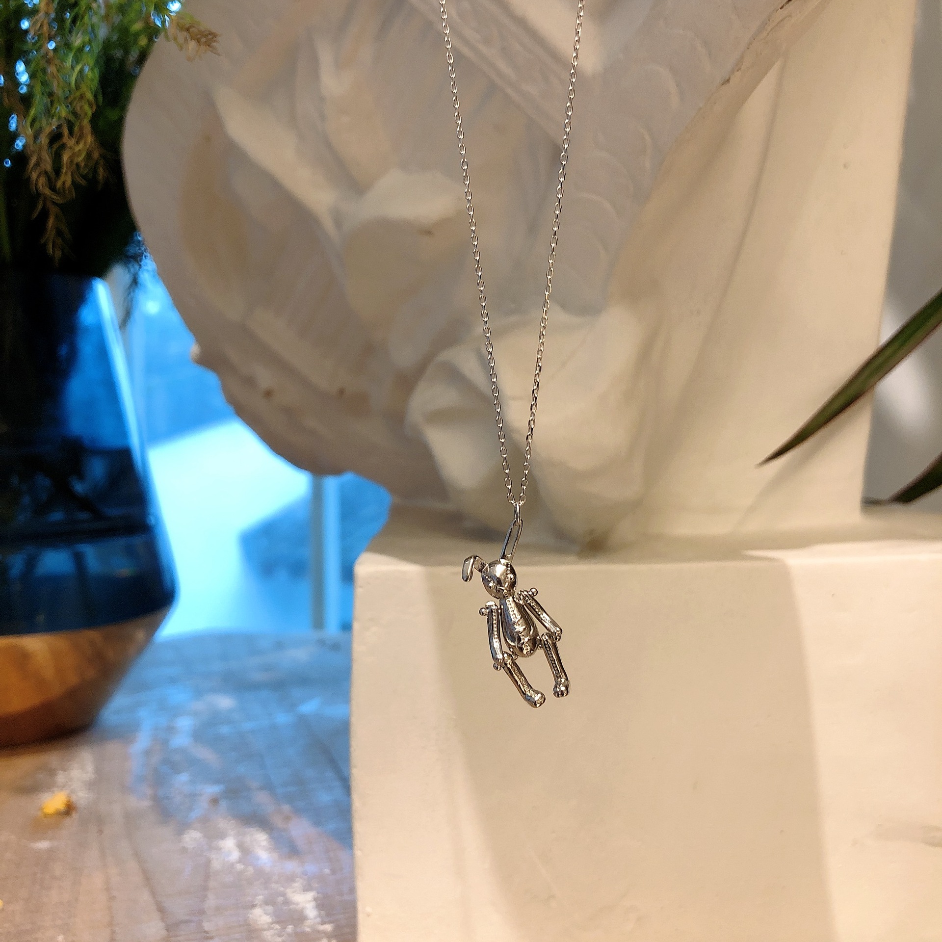 925纯银ins网红款折耳兔子项链 同款可爱抖音情侣7812