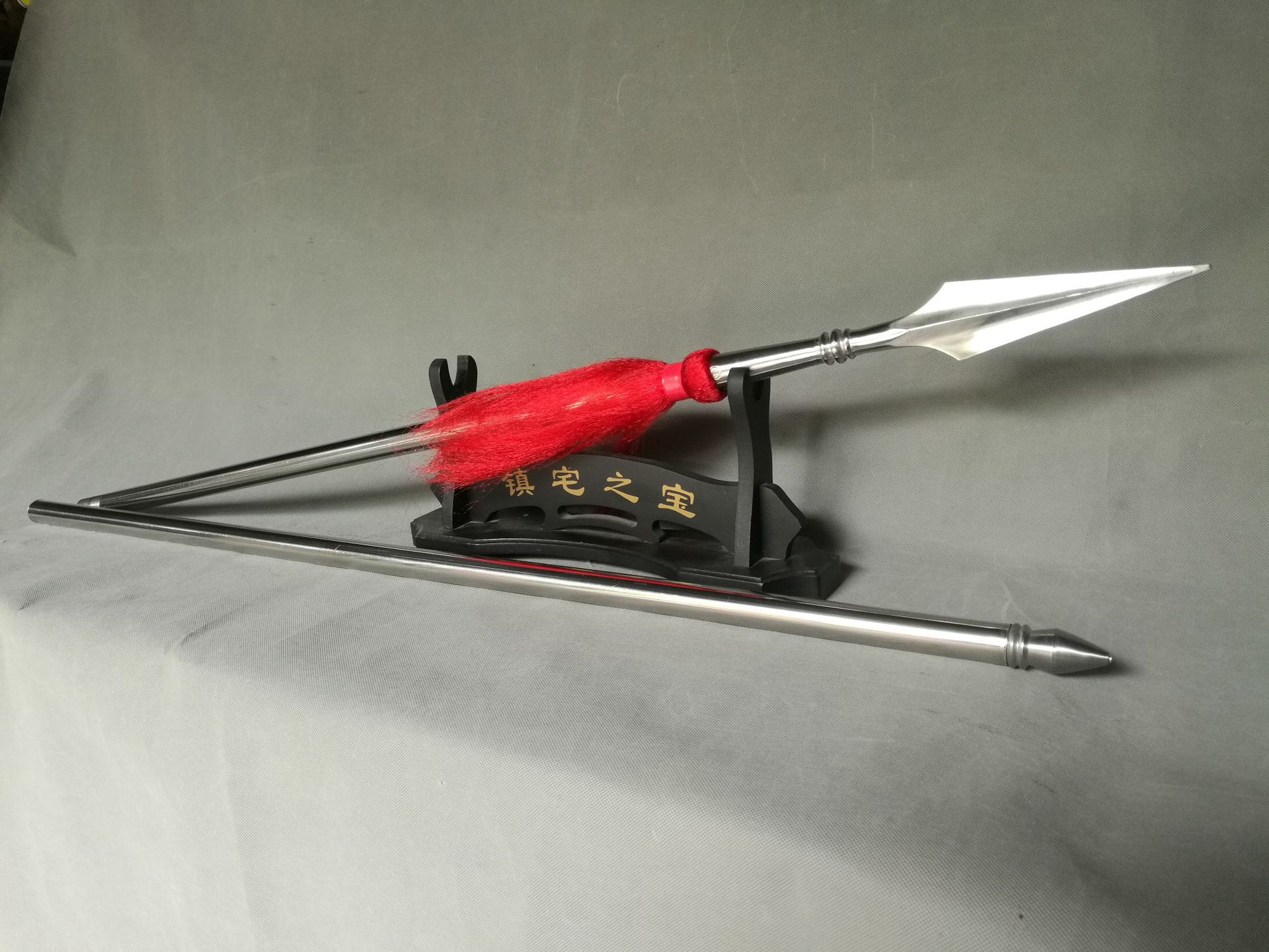 龙泉宝剑 十八般兵器 不锈钢小号红缨枪 影视 厂家直销 未开刃