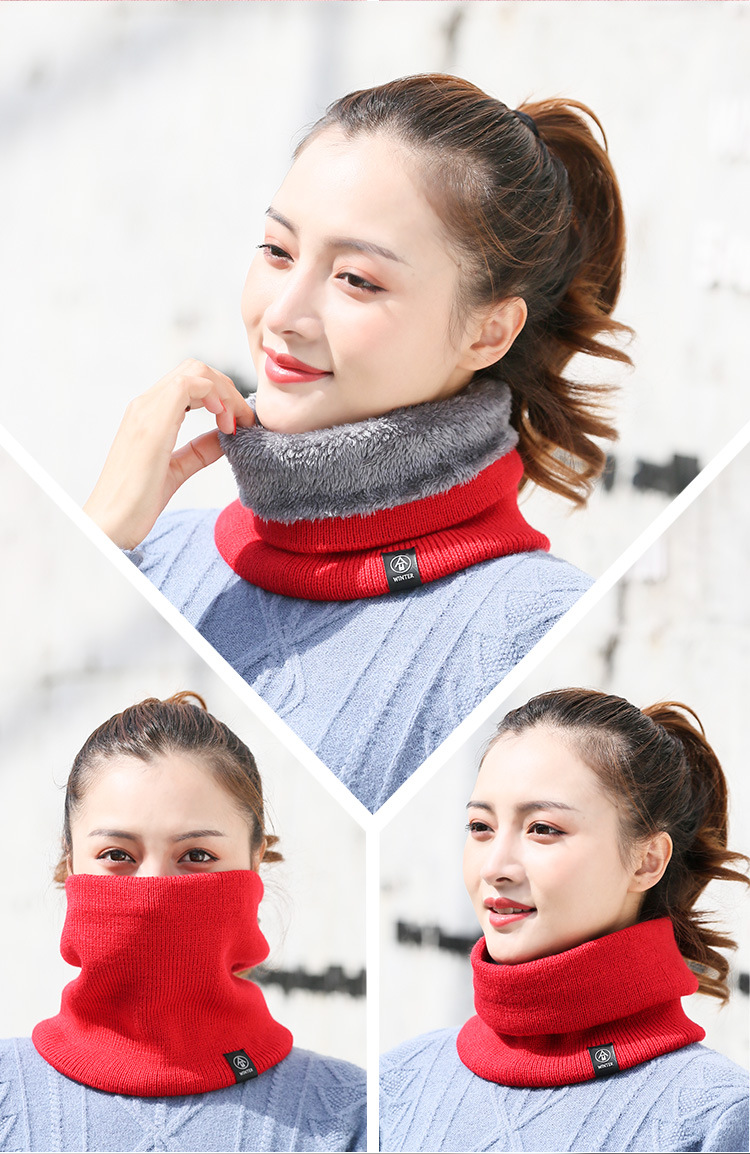 围脖女秋冬季套头女保暖防风加绒加厚护颈椎脖子头巾面罩围脖脖套