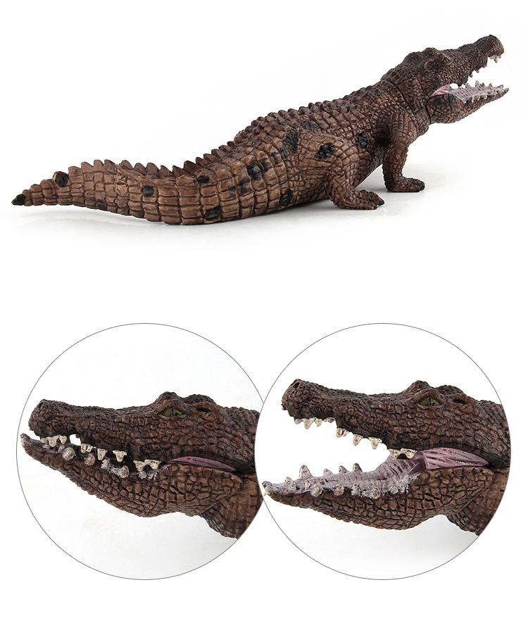 外贸仿真野生动物模型大号pvc鳄鱼逼真道具静态模型摆件玩具