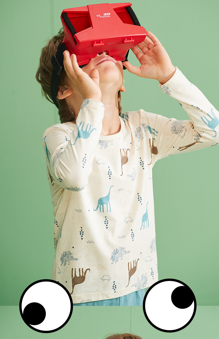 小番薯童装2019秋冬新款男孩恐龙套装婴儿莫代尔衣服儿童秋衣秋裤