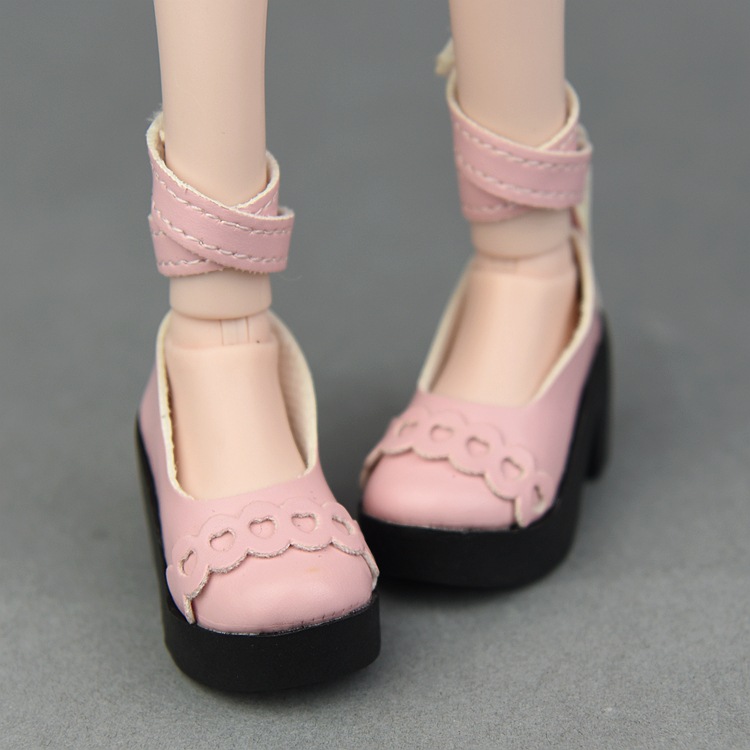 Four-Point Xinyi 50cmbjd Da Xinyan SD4-Point Doll Bow Xia Fu High Heels Leather Shoes 6.3cm