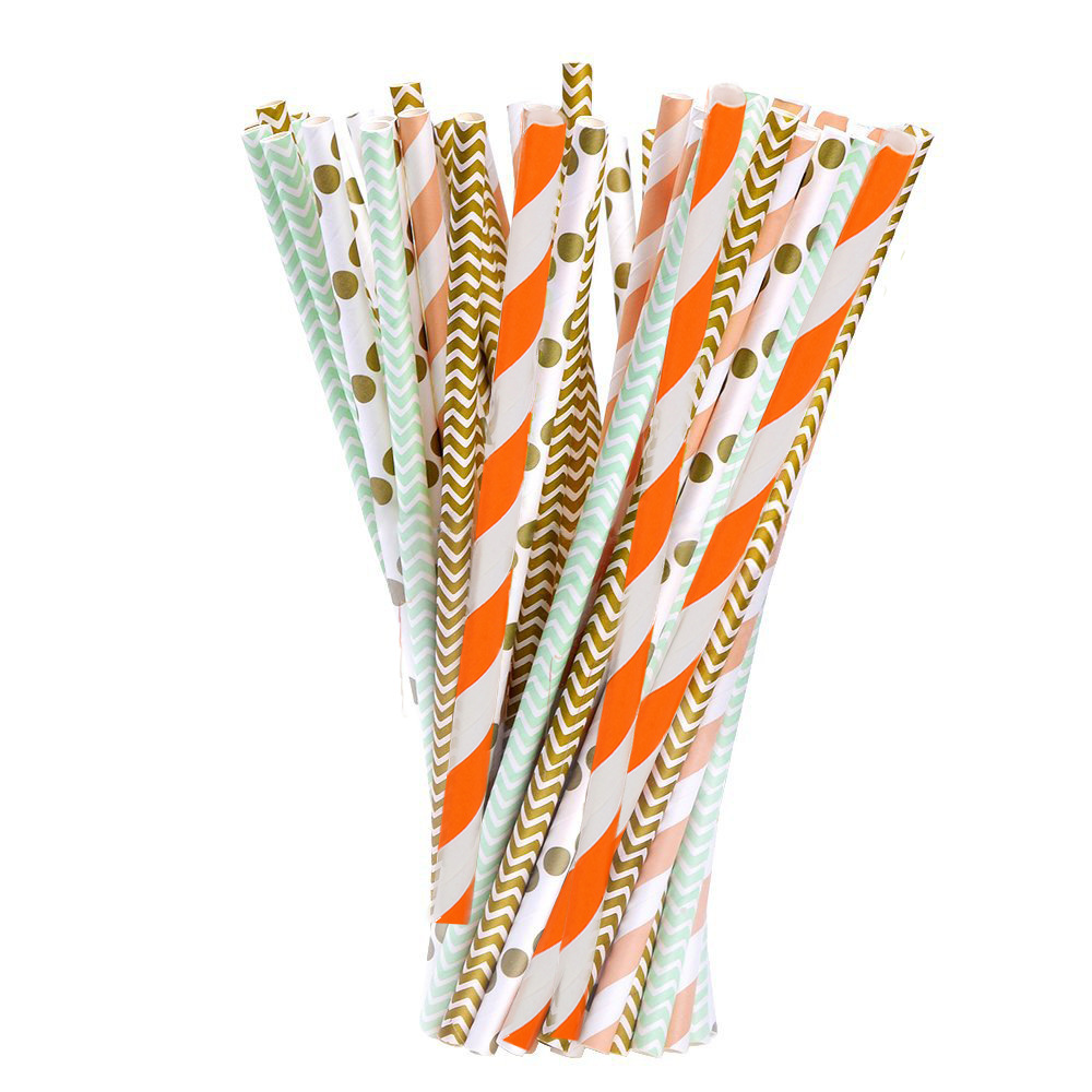 厂家直销 彩色纸吸管牛皮纸吸管饮料派对奶茶月子吸管paper